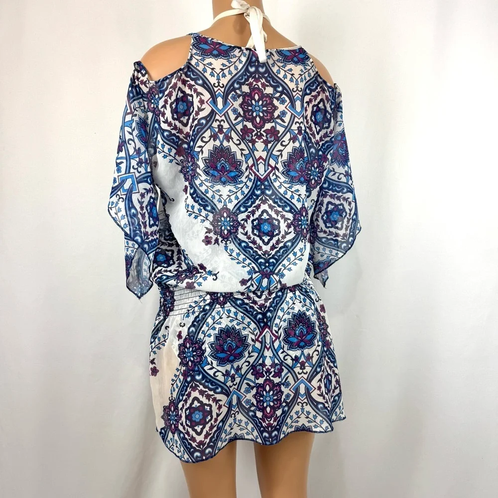 Becca by Rebecca Virtue Inspired 3 PC Swimsuit With Lace Tunic Cover Up Sz Large